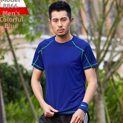 Πολυεστερική κοντομάνικη μπλούζα με στρογγυλό λαιμό, γρήγορο στέγνωμα και διαπνοή