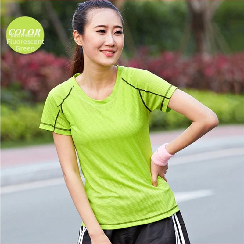 Πολυεστερική κοντομάνικη μπλούζα με στρογγυλό λαιμό, γρήγορο στέγνωμα και διαπνοή