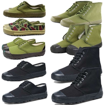 Vyriniai darbiniai bateliai iš drobės su gumine padų, anti-slydim ir atsparūs dilimui, vidutinio aukščio pirštų apsauga iš odos, raišteliai