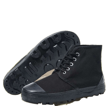 Vyriniai darbiniai bateliai iš drobės su gumine padų, anti-slydim ir atsparūs dilimui, vidutinio aukščio pirštų apsauga iš odos, raišteliai