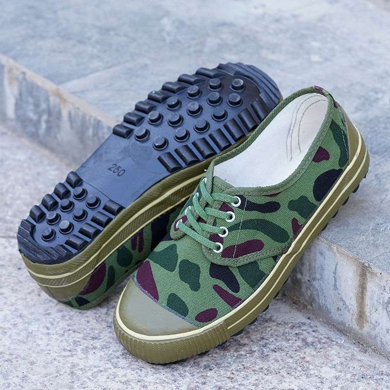 Vyriniai darbiniai bateliai iš drobės su gumine padų, anti-slydim ir atsparūs dilimui, vidutinio aukščio pirštų apsauga iš odos, raišteliai