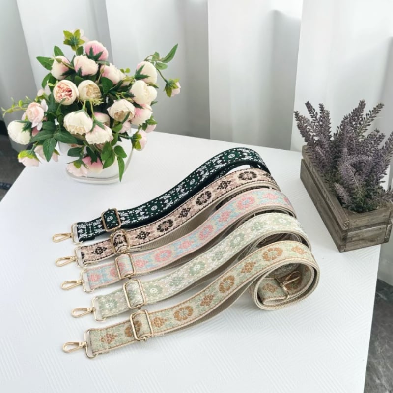 Poliesterski remen za torbu s geometrijskim jacquard uzorom, podesivi crossbody remen, zamjenski dodatak u stilu novog nacionalnog trenda