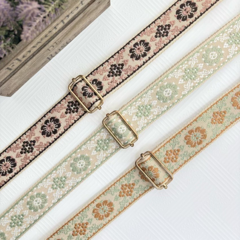 Poliesterski remen za torbu s geometrijskim jacquard uzorom, podesivi crossbody remen, zamjenski dodatak u stilu novog nacionalnog trenda