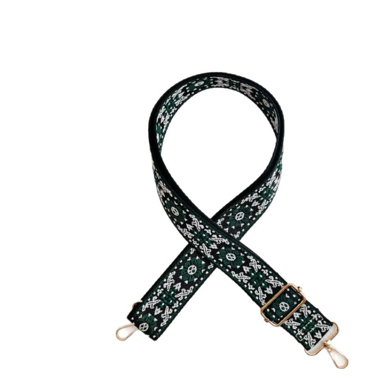 Poliesterski remen za torbu s geometrijskim jacquard uzorom, podesivi crossbody remen, zamjenski dodatak u stilu novog nacionalnog trenda