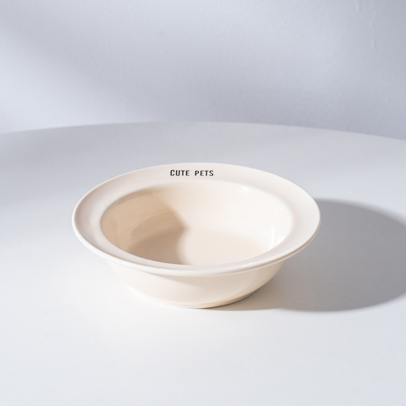 Керамична котешка купа за храна и вода на висока стойка с защита на шията и метална рамка, автоматично хранене