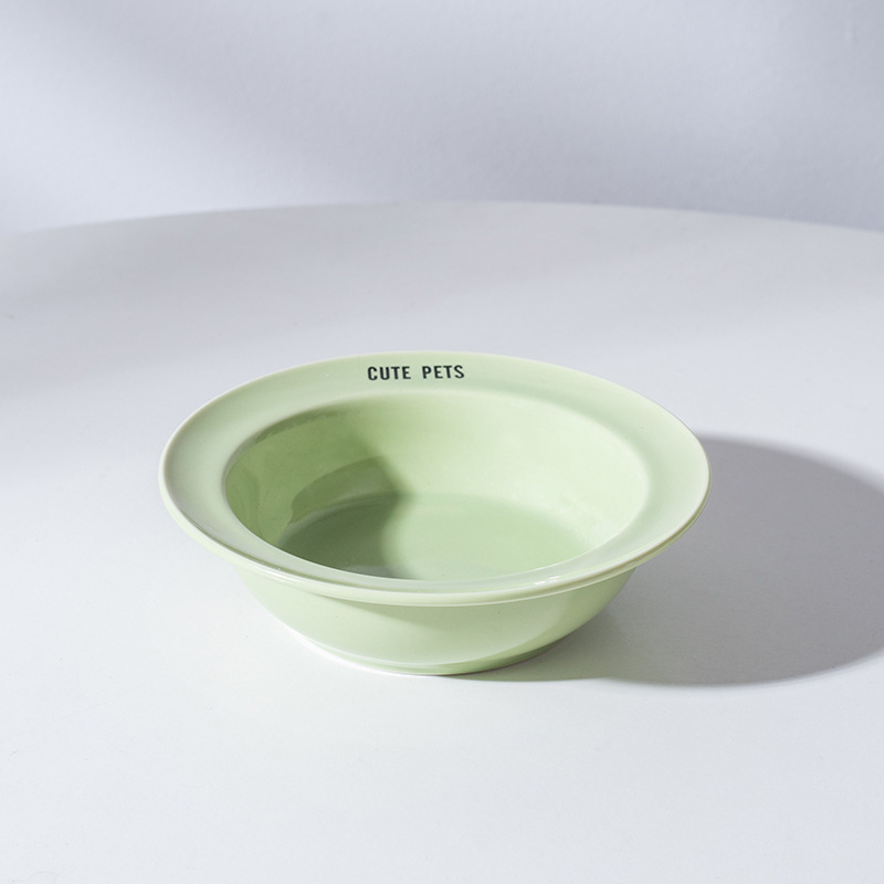 Керамична котешка купа за храна и вода на висока стойка с защита на шията и метална рамка, автоматично хранене