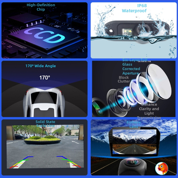 BY-LS604 Galinė vaizdo kamera Volkswagen, Audi, Ford, Mercedes-Benz, BMW ir Land Rover su naktiniu matymu, 1280x720, 12V, NTSC