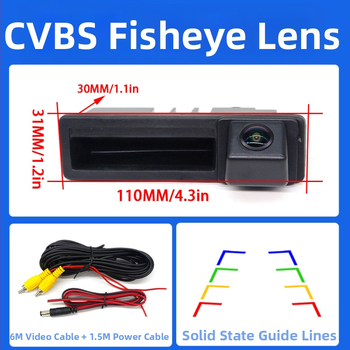 BY-LS604 Galinė vaizdo kamera Volkswagen, Audi, Ford, Mercedes-Benz, BMW ir Land Rover su naktiniu matymu, 1280x720, 12V, NTSC