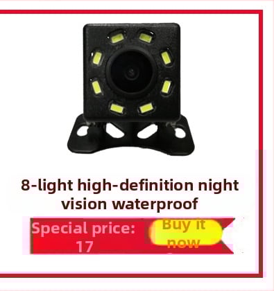 Automobilio galinio vaizdo kamera su fisheye plačiaekraniu, 12V, IP68 atsparumas vandeniui, reguliuojamas kampas