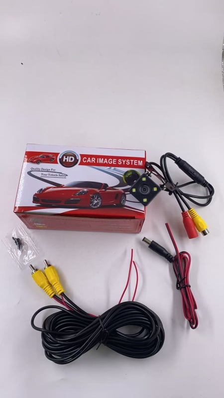 Automobilio galinio vaizdo kamera su fisheye plačiaekraniu, 12V, IP68 atsparumas vandeniui, reguliuojamas kampas