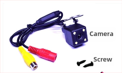 Automobilio galinio vaizdo kamera su fisheye plačiaekraniu, 12V, IP68 atsparumas vandeniui, reguliuojamas kampas