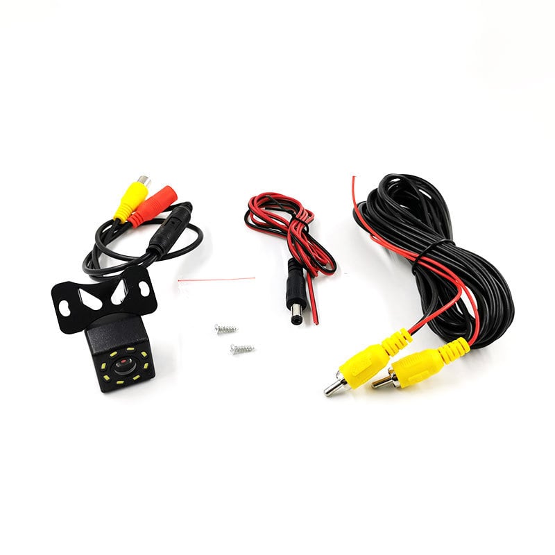 Automobilio galinio vaizdo kamera su fisheye plačiaekraniu, 12V, IP68 atsparumas vandeniui, reguliuojamas kampas