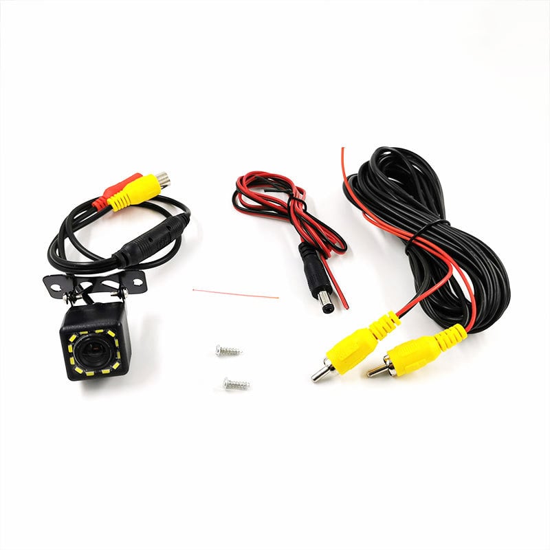 Automobilio galinio vaizdo kamera su fisheye plačiaekraniu, 12V, IP68 atsparumas vandeniui, reguliuojamas kampas