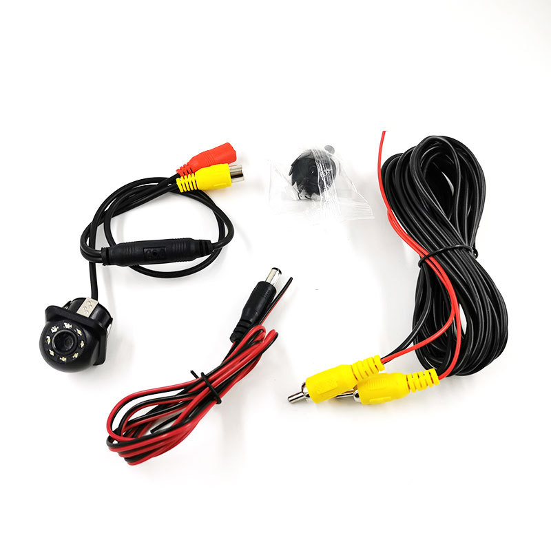 Automobilio galinio vaizdo kamera su fisheye plačiaekraniu, 12V, IP68 atsparumas vandeniui, reguliuojamas kampas