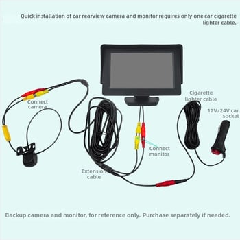 Видео управляваща линия за автомобилна задна камера - RCA удължителен кабел със тригер, 12V, AV видео сигнал