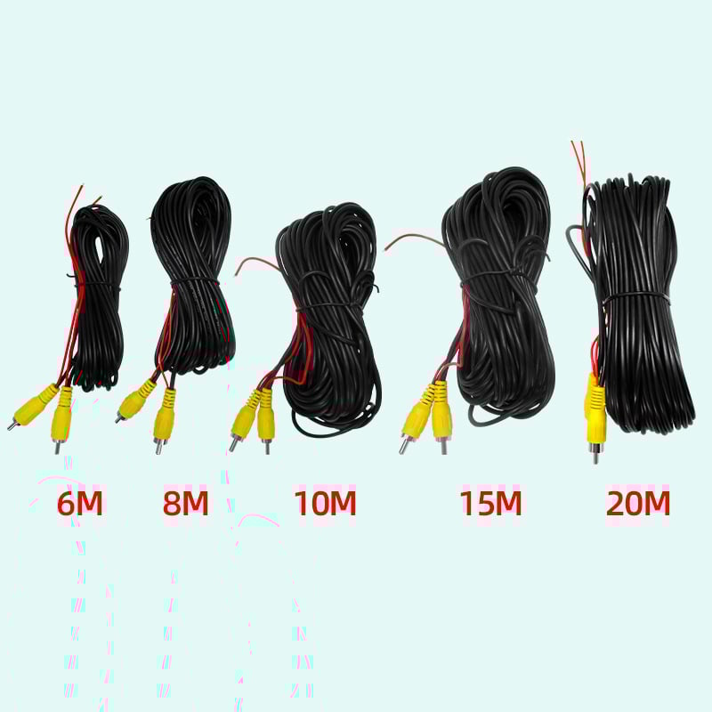 Видео управляваща линия за автомобилна задна камера - RCA удължителен кабел със тригер, 12V, AV видео сигнал