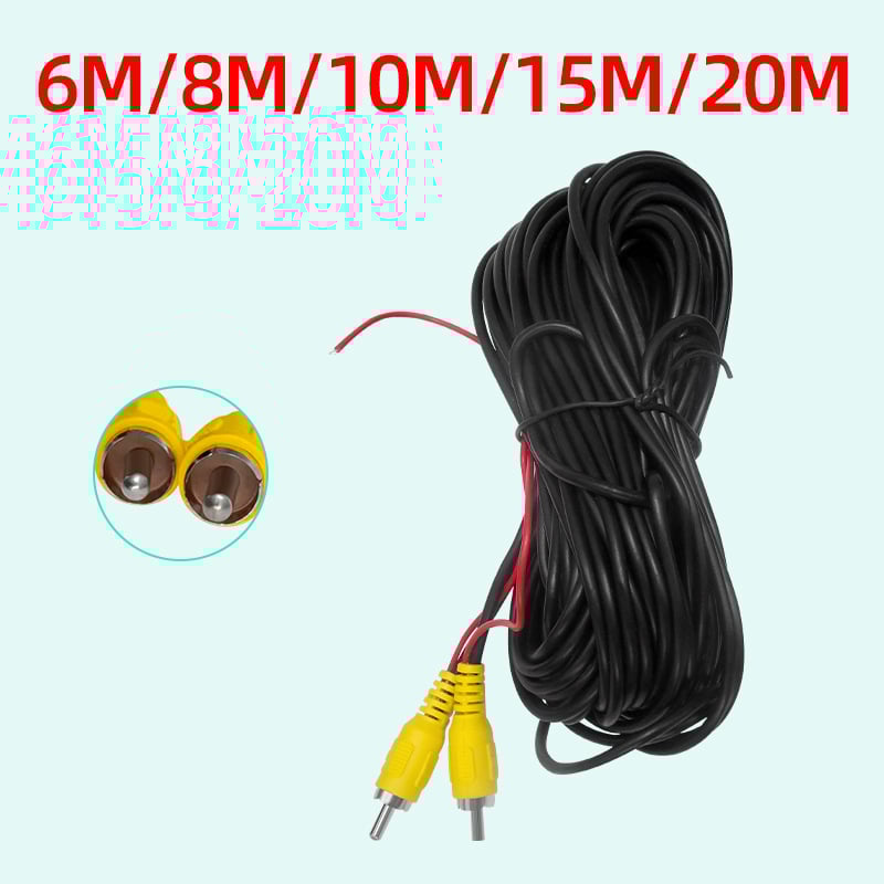 Видео управляваща линия за автомобилна задна камера - RCA удължителен кабел със тригер, 12V, AV видео сигнал