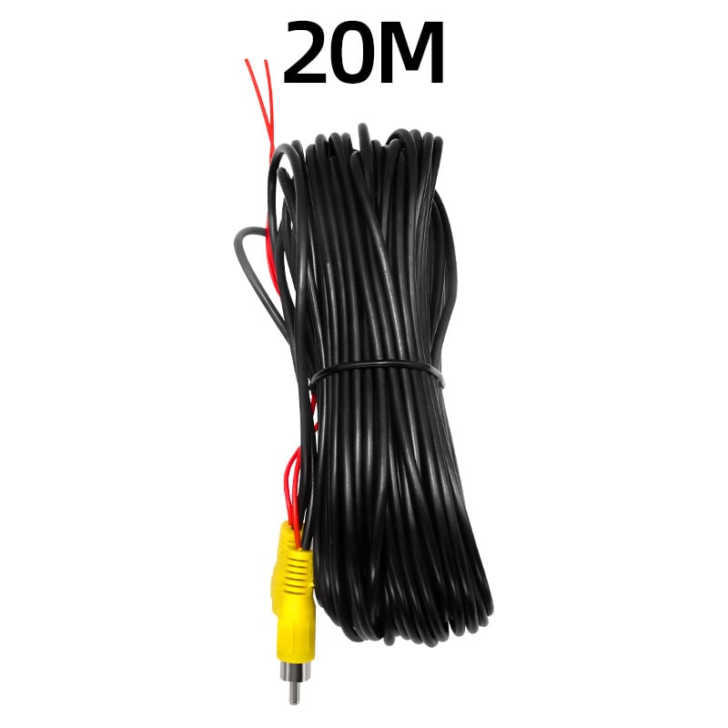 Видео управляваща линия за автомобилна задна камера - RCA удължителен кабел със тригер, 12V, AV видео сигнал