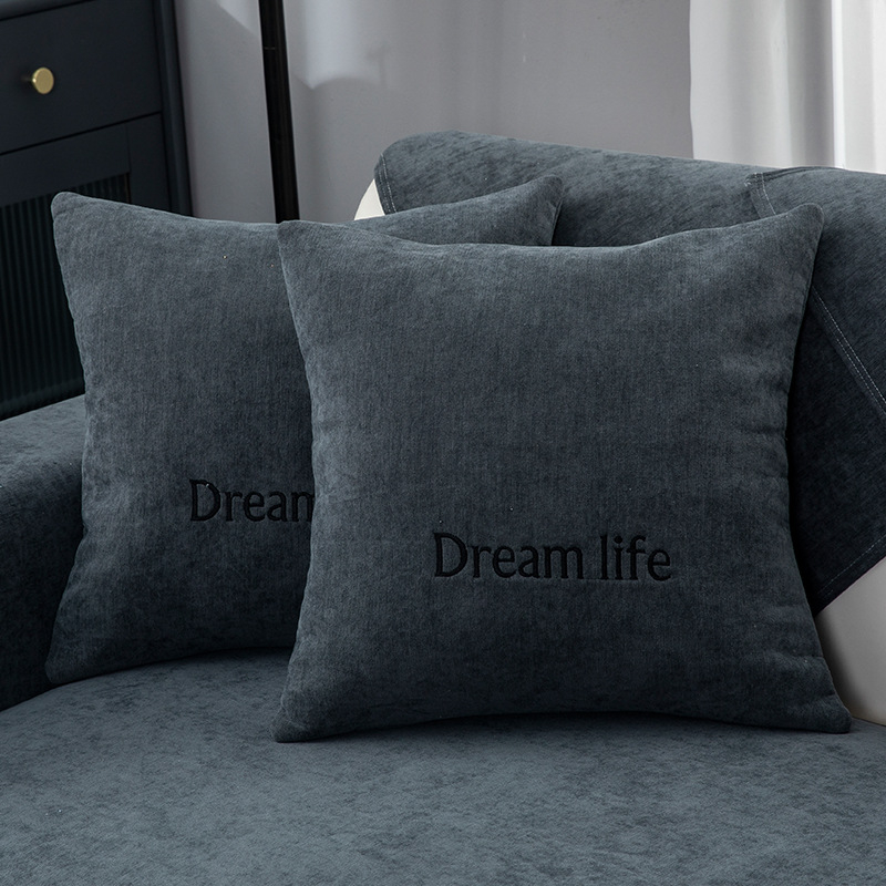 Skandinavska jastučnica za kauč i ured, pliš navlaka, punjenje PP pamuk, prilagodljivo, uzorak s slovima, vezenje/otisak