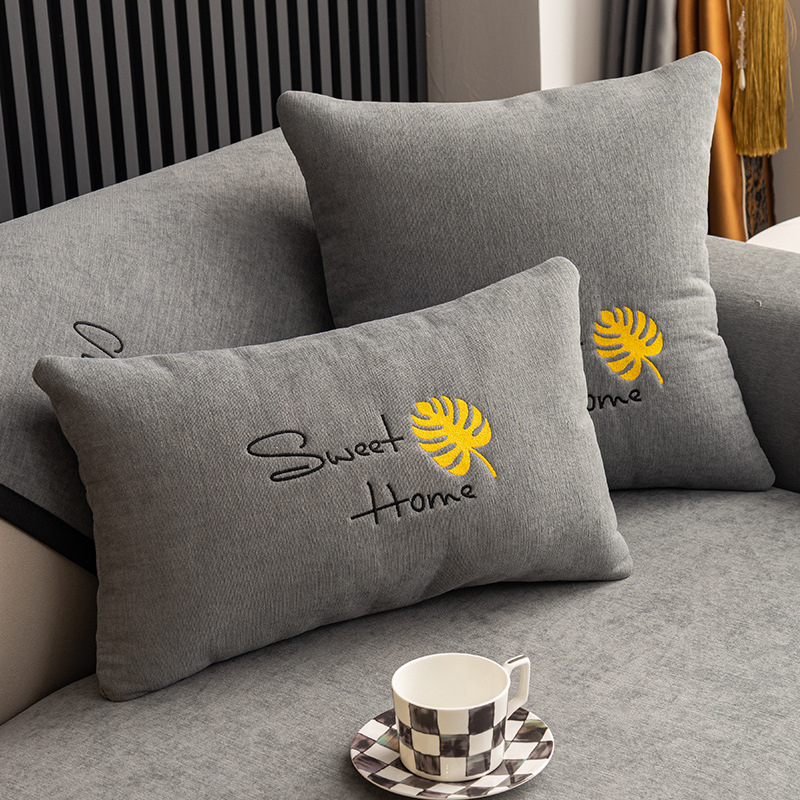 Skandinavska jastučnica za kauč i ured, pliš navlaka, punjenje PP pamuk, prilagodljivo, uzorak s slovima, vezenje/otisak
