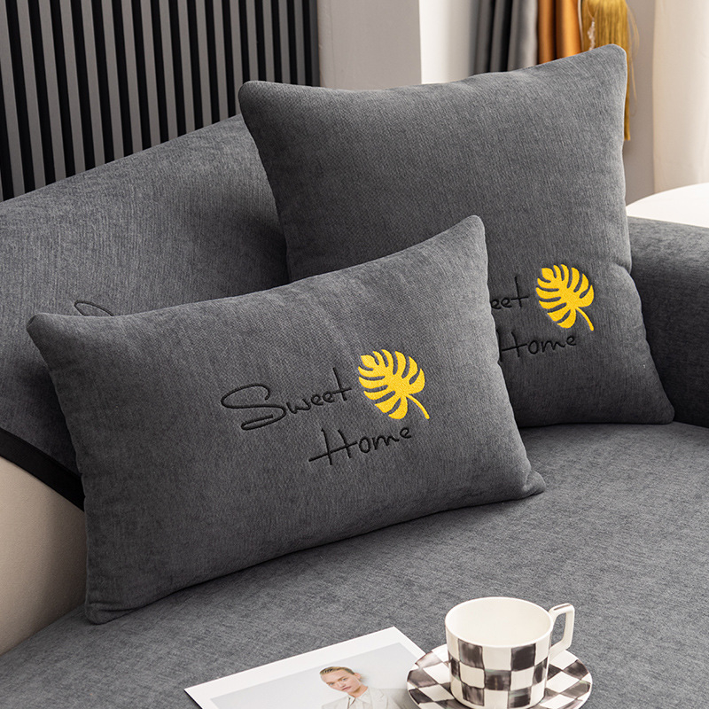 Skandinavska jastučnica za kauč i ured, pliš navlaka, punjenje PP pamuk, prilagodljivo, uzorak s slovima, vezenje/otisak