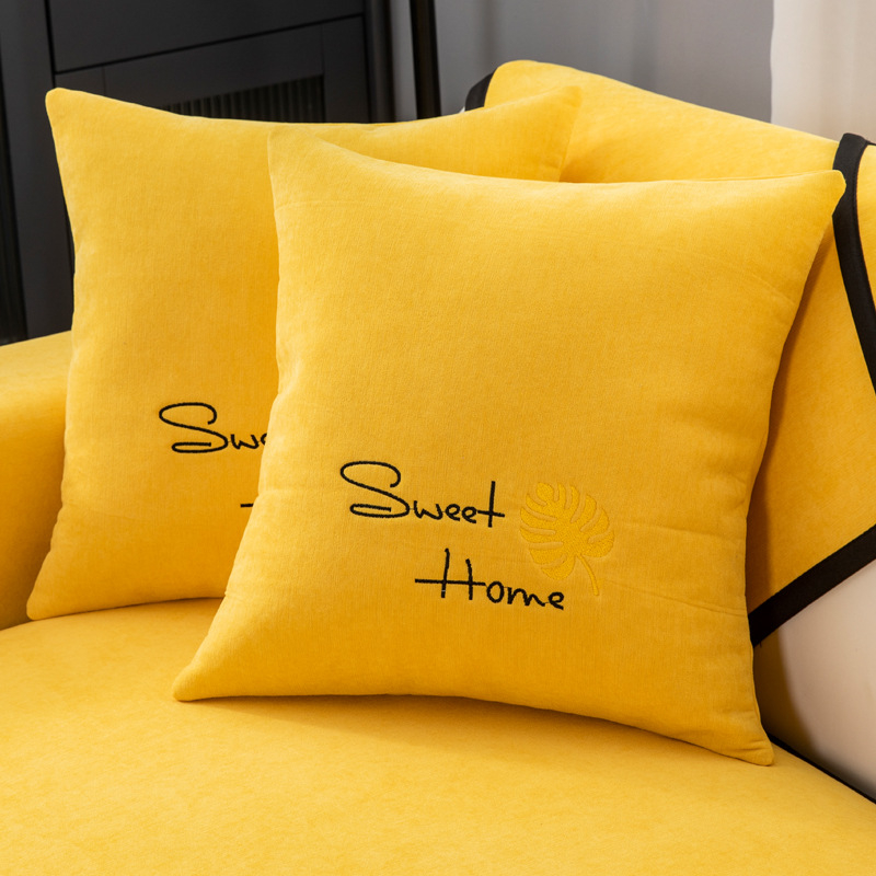 Skandinavska jastučnica za kauč i ured, pliš navlaka, punjenje PP pamuk, prilagodljivo, uzorak s slovima, vezenje/otisak