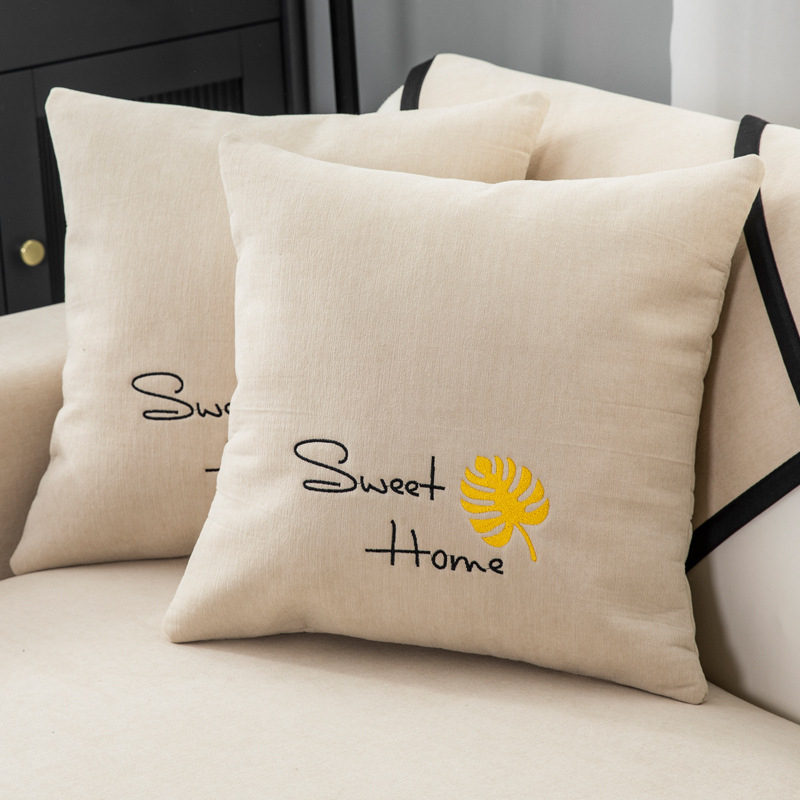Skandinavska jastučnica za kauč i ured, pliš navlaka, punjenje PP pamuk, prilagodljivo, uzorak s slovima, vezenje/otisak