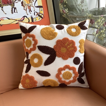 Jastučnica s cvjetnim izvezom od pamuka, u novokineskom stilu (pamuk, Vezenje, Cvjetni uzorak)