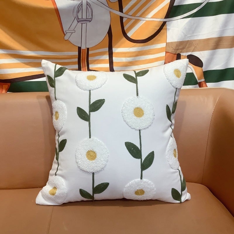 Jastučnica s cvjetnim izvezom od pamuka, u novokineskom stilu (pamuk, Vezenje, Cvjetni uzorak)