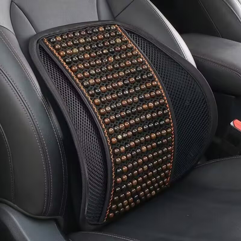 Rankomis austas automobilio juosmens atramos pagalvė, ledinio šilko audinys, medvilnės užpildas, universalus prisitaikymas, visoms sezonoms