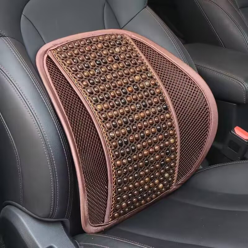 Rankomis austas automobilio juosmens atramos pagalvė, ledinio šilko audinys, medvilnės užpildas, universalus prisitaikymas, visoms sezonoms