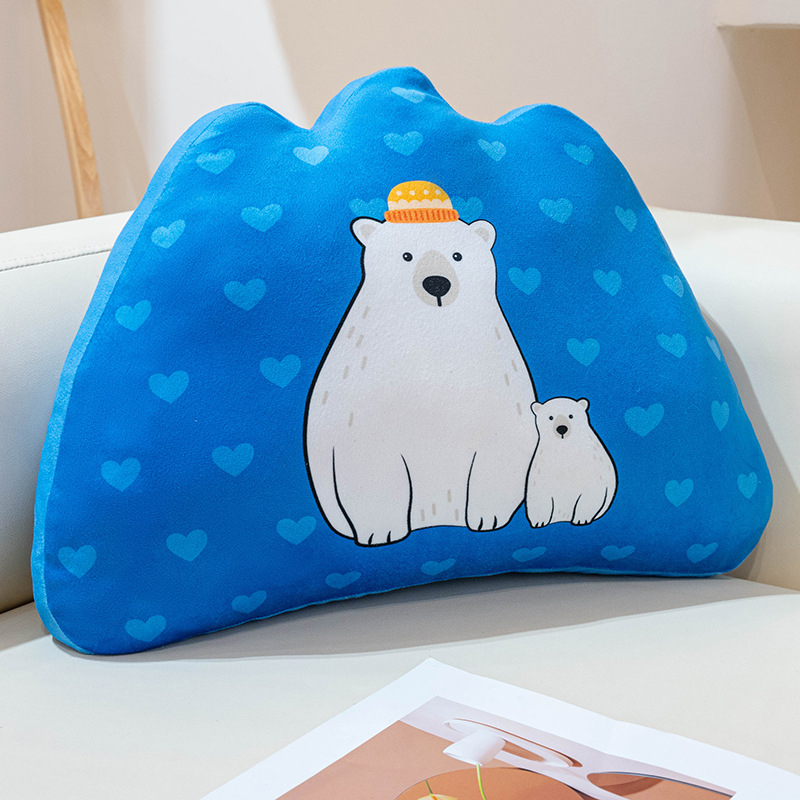 Chopper jastučić za lumbalnu potporu s pliš navlakom, PP pamuk punjenje, uzorak slatkih životinja, crtani stil