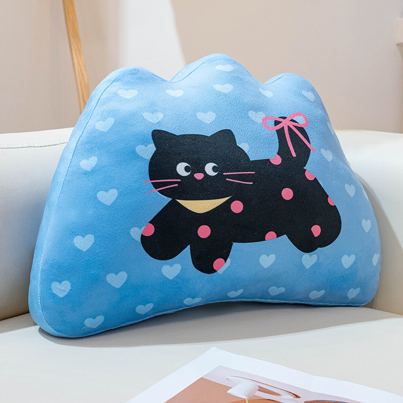 Chopper jastučić za lumbalnu potporu s pliš navlakom, PP pamuk punjenje, uzorak slatkih životinja, crtani stil