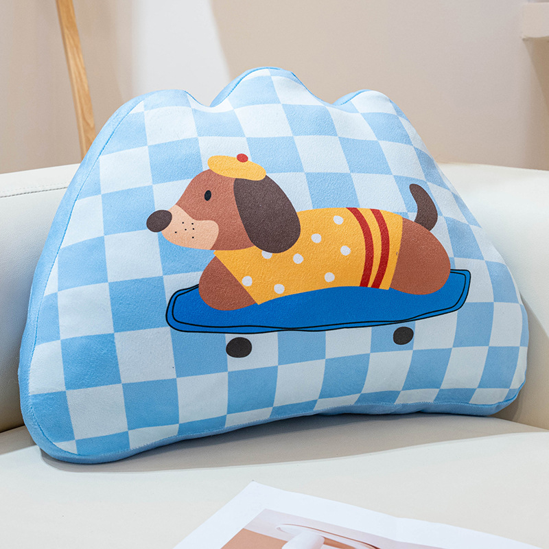 Chopper jastučić za lumbalnu potporu s pliš navlakom, PP pamuk punjenje, uzorak slatkih životinja, crtani stil