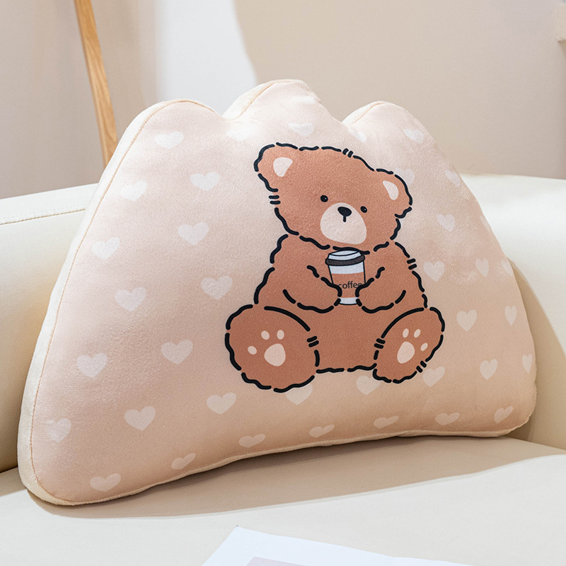 Chopper jastučić za lumbalnu potporu s pliš navlakom, PP pamuk punjenje, uzorak slatkih životinja, crtani stil