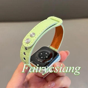 Bo shi Bőr Apple Watch szíj, dupla tűs csat, 14 mm szélesség, divatos