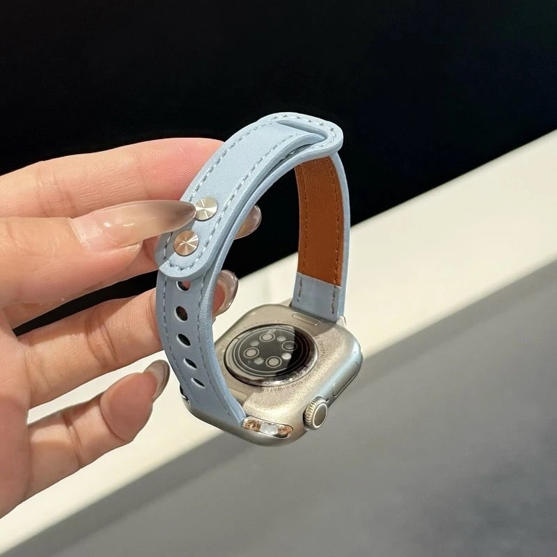 Bo shi Bőr Apple Watch szíj, dupla tűs csat, 14 mm szélesség, divatos
