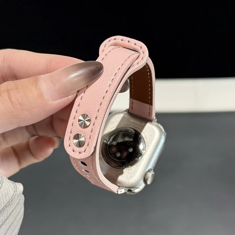 Bo shi Bőr Apple Watch szíj, dupla tűs csat, 14 mm szélesség, divatos