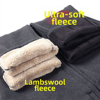 Vyrų tiesaus kirpimo sportinės kelnės su fliso įdėklu, poliesterio audinys, rudens–žiemos sezonui, aukštas liemuo, vyresnio amžiaus asmenims, laisvalaikio apranga