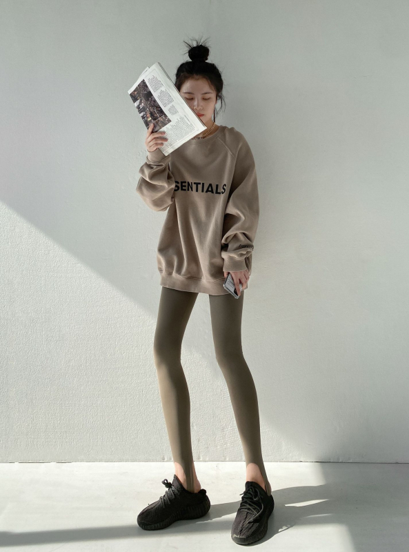Korejskog stila ženske leggings s visokim strukom, pogodne za nošenje izvana, jesen-zima, mršavljenje struka, uski kroj, za sport i jogu