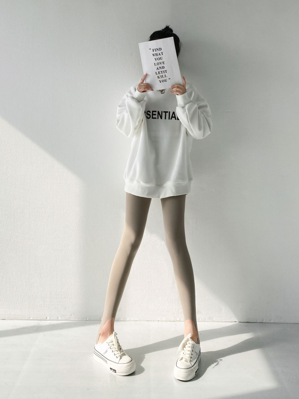 Korejskog stila ženske leggings s visokim strukom, pogodne za nošenje izvana, jesen-zima, mršavljenje struka, uski kroj, za sport i jogu