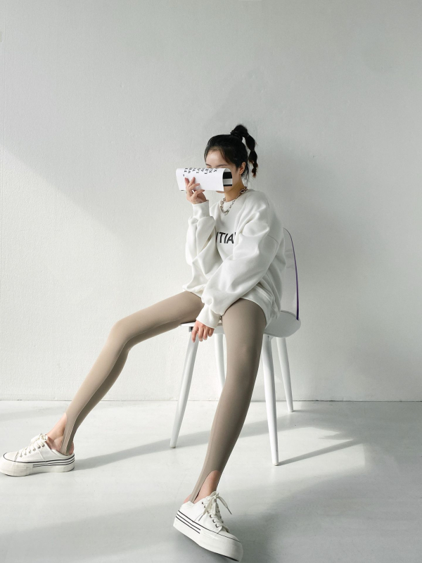 Korejskog stila ženske leggings s visokim strukom, pogodne za nošenje izvana, jesen-zima, mršavljenje struka, uski kroj, za sport i jogu
