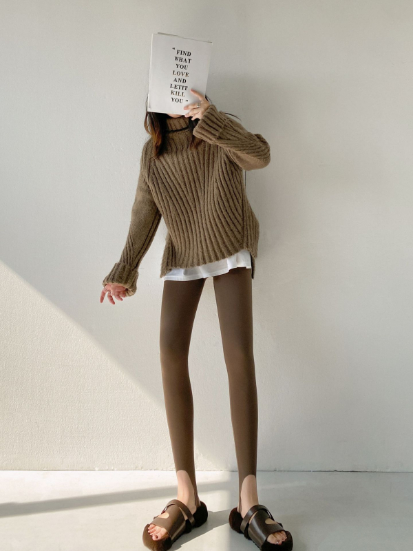 Korejskog stila ženske leggings s visokim strukom, pogodne za nošenje izvana, jesen-zima, mršavljenje struka, uski kroj, za sport i jogu