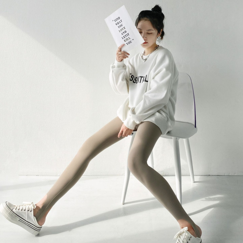 Korejskog stila ženske leggings s visokim strukom, pogodne za nošenje izvana, jesen-zima, mršavljenje struka, uski kroj, za sport i jogu