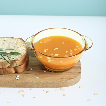 Glāzīšu galda servēšanas komplekts ar dubur ausīm bļodām, augsta borosilikāta stikls, viegls grezns stils, pielāgošana pieejama, piemērots bērniem, studentiem, grūtniecēm, pieaugušajiem un senioriem