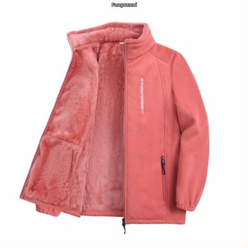 Γυναικείο φλις μπουφάν για φθινόπωρο, μείγμα χημικών ινών, χωρίς κουκούλα