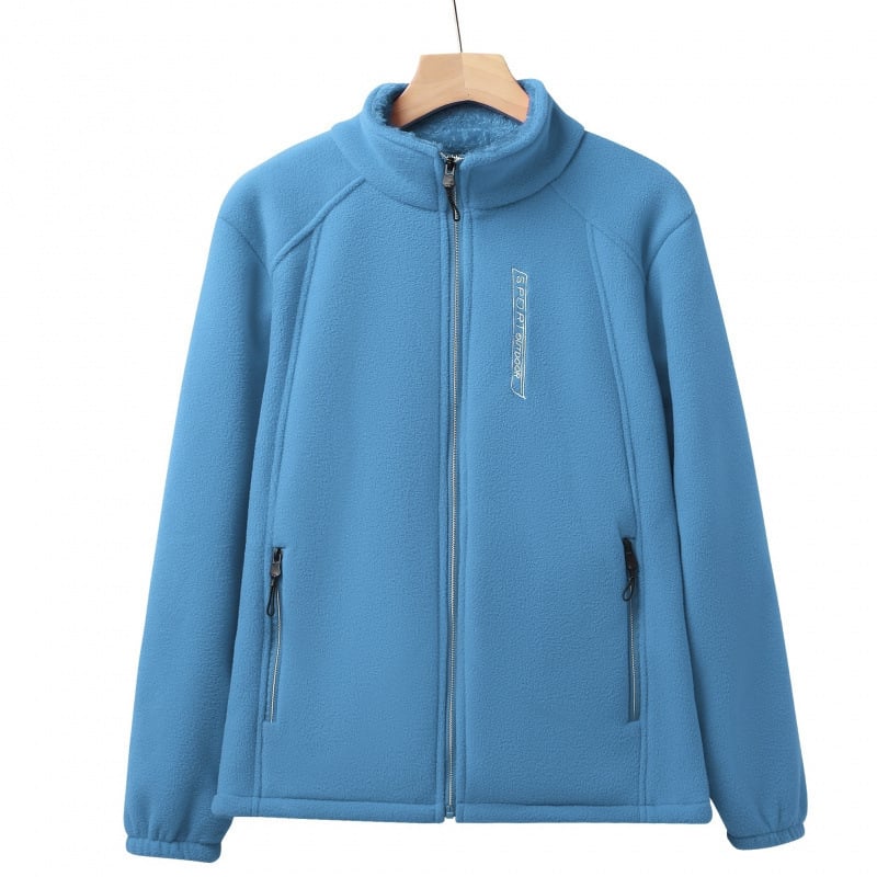 Γυναικείο φλις μπουφάν για φθινόπωρο, μείγμα χημικών ινών, χωρίς κουκούλα