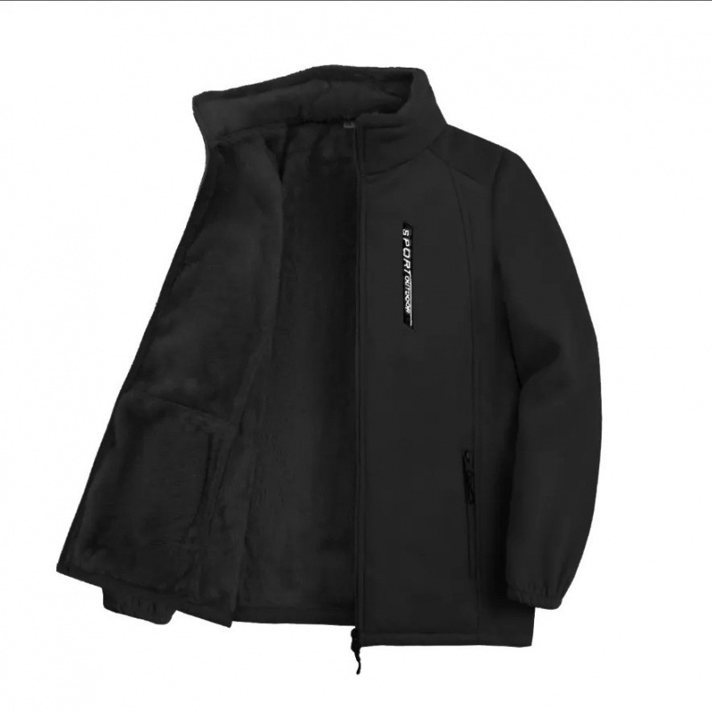 Γυναικείο φλις μπουφάν για φθινόπωρο, μείγμα χημικών ινών, χωρίς κουκούλα