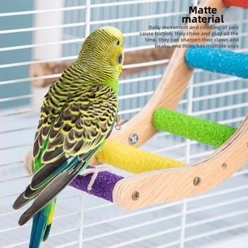 Medinė paukščių žaislinė kopėčios nagų ir snapų šlifavimui, interaktyvi kabanti kopėčios su sūpynėmis, Chengxi prekės ženklas, tinka įvairioms paukščių rūšims