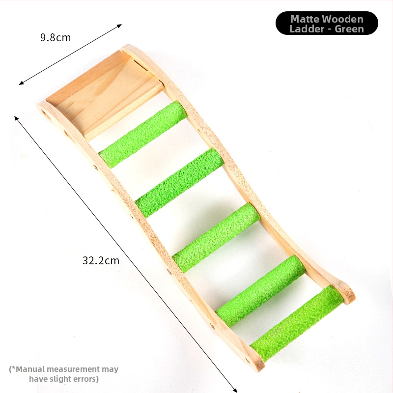 Medinė paukščių žaislinė kopėčios nagų ir snapų šlifavimui, interaktyvi kabanti kopėčios su sūpynėmis, Chengxi prekės ženklas, tinka įvairioms paukščių rūšims